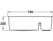 Lido 740x430mm 1.5B RH Sink 304 SSS