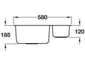 Christina 580x450mm 1.5B Rev Sink 304PSS