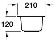 Christina 210x340mm 0.5B UH Sink 304 PSS