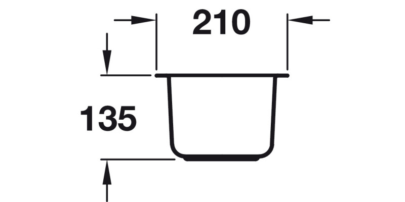 Murano 210x340mm 1.0B UH Sink 304 SSS