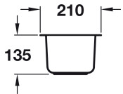 Murano 210x340mm 1.0B UH Sink 304 SSS