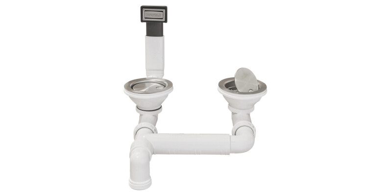 Waste and Overflow Set, Space Saving, Double, H&auml;fele