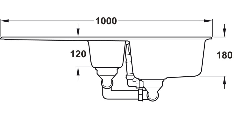 RM Elements ELE1052CW 1.5B Sink Grnt Wht