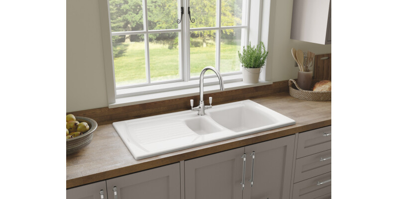 RM Tenby CTE10102WH 1.5B Sink Cer Wht