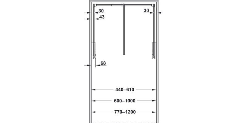 2004 W/Robe Pull Rail 600-1000mm Ant/Ant