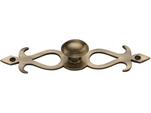 M.Marcus Heritage Brass Oval Cupboard Knob on Backplate