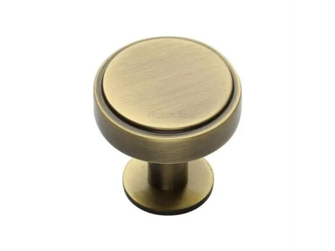 M.Marcus Heritage Brass Stepped Disc Cupboard Knob on Rose