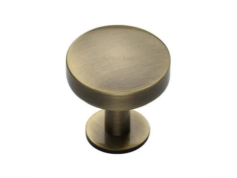M.Marcus Heritage Brass Domed Disc Cupboard Knob on Rose