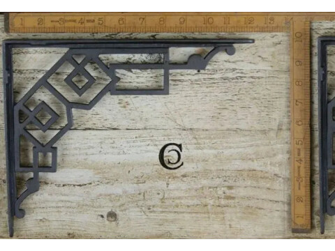 Cottingham - Art Deco Shelf Wall Bracket - Antique Iron