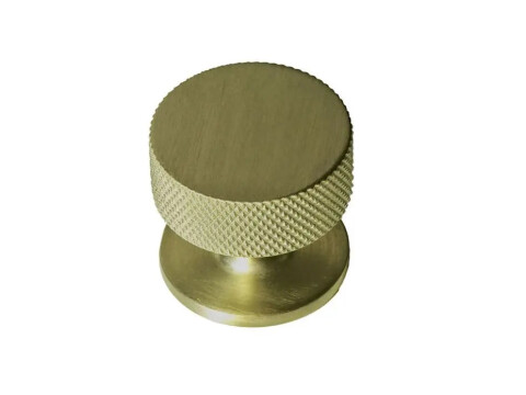Knurled Cupboard Knob with Fixed Backplate