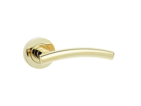 Curve Door Handle on Rose - Pair