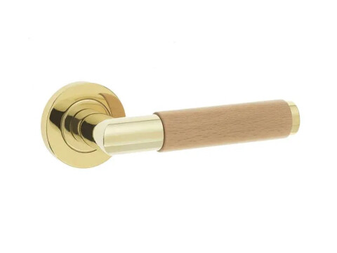 Havannah Light Wood Door Handle on Rose - Pair