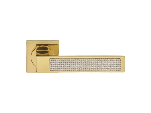 Manital Lux Swarovski Door Handle On Rose - Pair