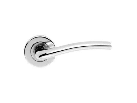 Serozzetta - Cuatro Door Handle On Rose - Polished Chrome - Pair