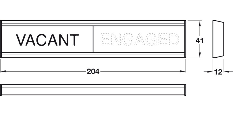 Sign 204x41mm-VACANT/ENGAGED SAA