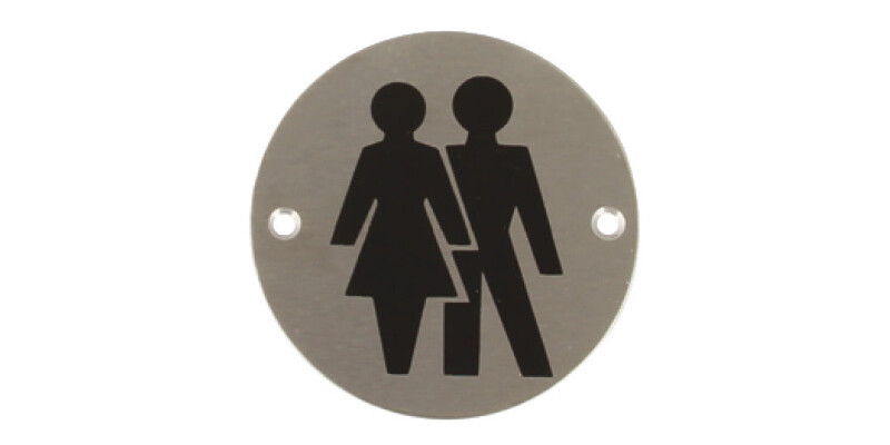 Graphic Sign, &Oslash; 76 mm, 1.5 mm Thick, Stainless Steel or Aluminium