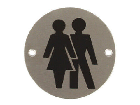 Graphic Sign, &Oslash; 76 mm, 1.5 mm Thick, Stainless Steel or Aluminium