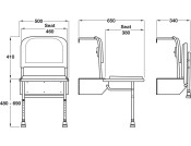 Nyma Doc M Shower Seat w Legs Wht/Grey