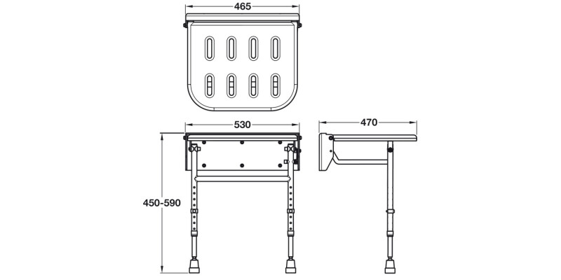Nyma Care/Pro Foldaway Shower Seat w Leg