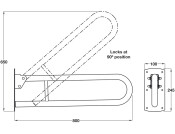 Nyma Care Hinged Rail D32x800mm SSS