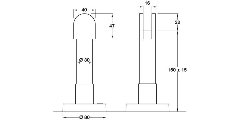 PBA Cub/Gls 316L Adj Foot Support SSS