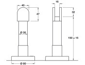 PBA Cub/Gls 316L Adj Foot Support SSS