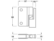 Cubicle Hinge Set - Normal Duty SAA