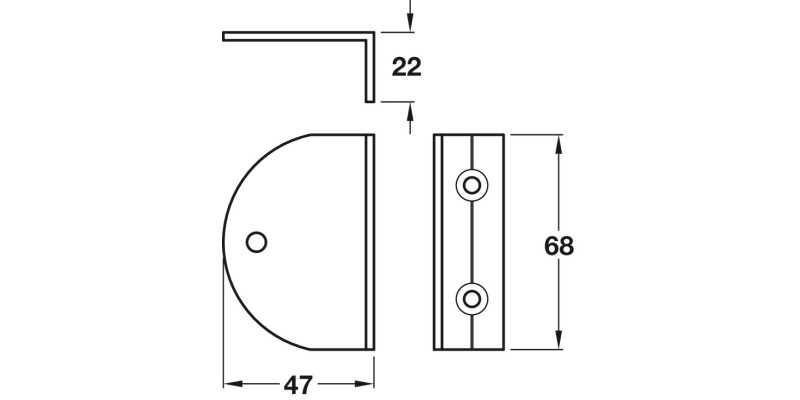 Cubicle Fitting OpenSide Bkt 17-21mm SA