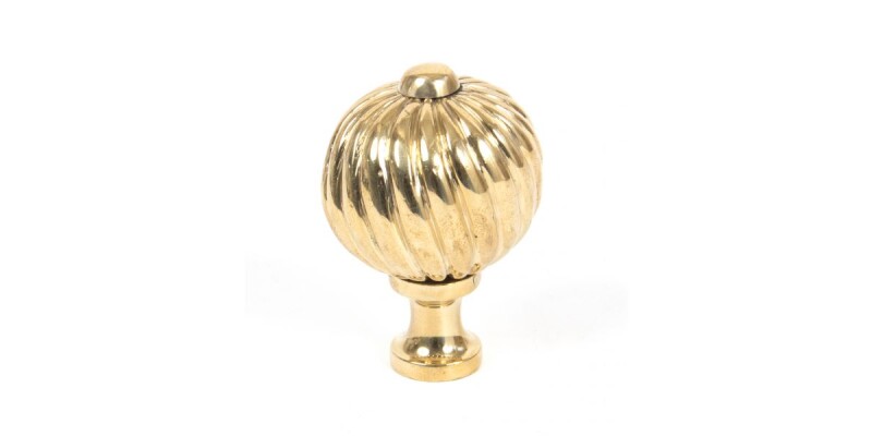 Polished Brass Spiral Cabinet Knob - Medium