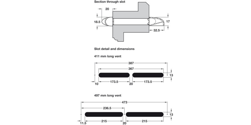 Tvent Select XS13 Vent+Canopy 497mm Wht
