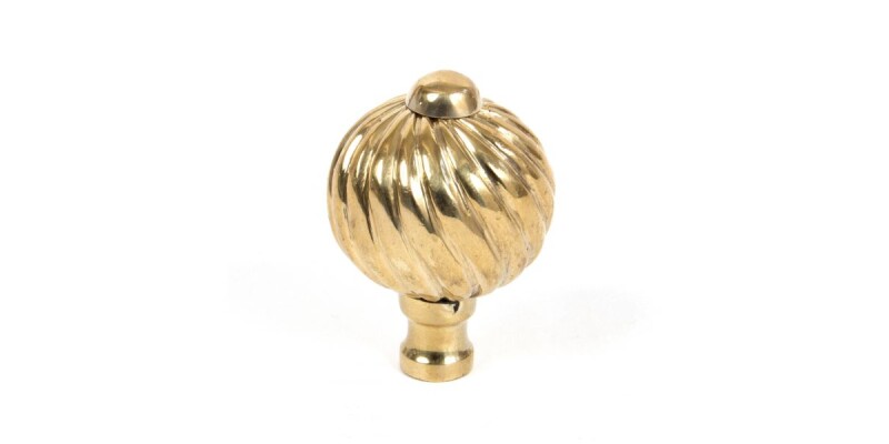 Polished Brass Spiral Cabinet Knob - Small