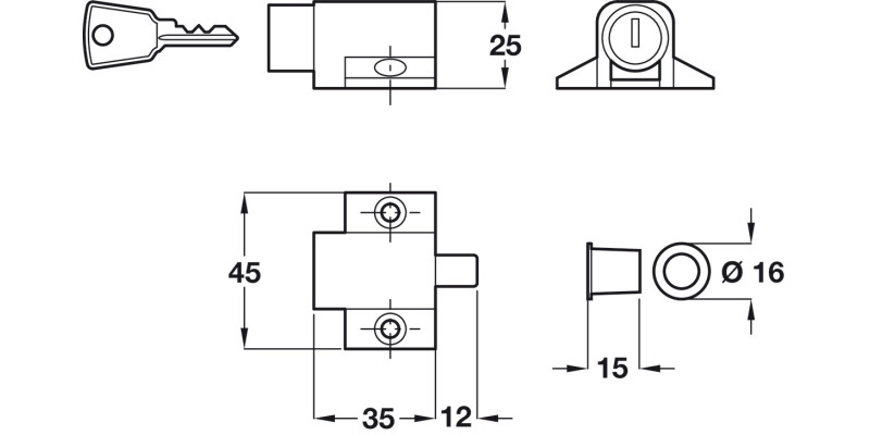 Patio Door Lock Steel Silver
