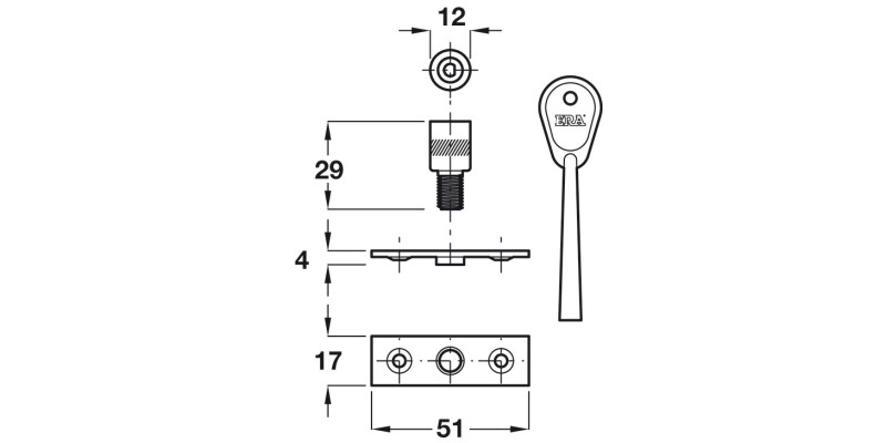 Sash Window Locks With Key St/Brs Sat