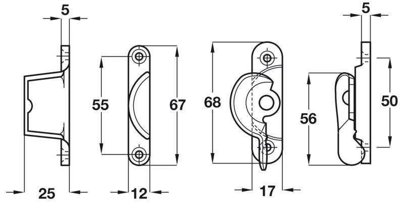 Sash Fastener Fitch Pat 68mm Brs PB