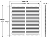 Louvred Air Grille 203x203mm M.St/S.Slv