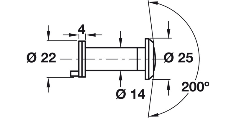 Door Viewer 200D 60-80mm Brass PC