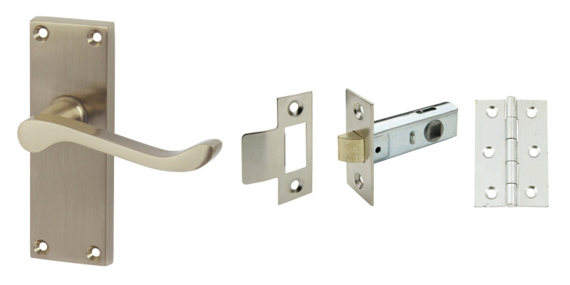 Victorian Lvr Hdl Set Scroll Latch SNP