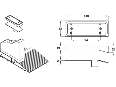 SlidoFold 100U Threshold Jamb Kit Black