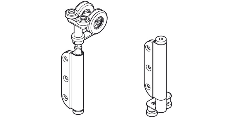 End Hanger Set, Standard, for Folding Patio Doors, H&auml;fele Fold 100-U