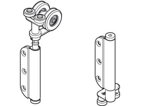 End Hanger Set, Standard, for Folding Patio Doors, H&auml;fele Fold 100-U