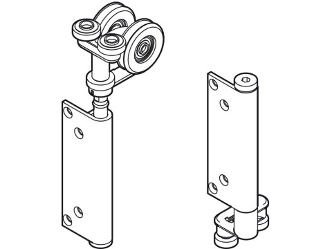 End Hanger Set, for Folding Patio Doors, H&auml;fele Fold 100
