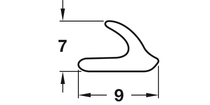 V Strip Seal SA 5.0m Rubber Brown