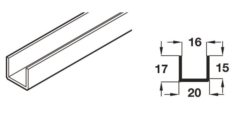 SlidoFold 100U Bottom Channel 3.0m Blk