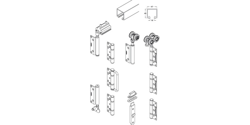 Roomflex Complete Fitting Set 3Dr 3+0