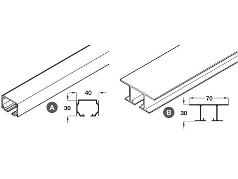 Top Track, Single, for Folding Interior Partition Doors, SF-A84