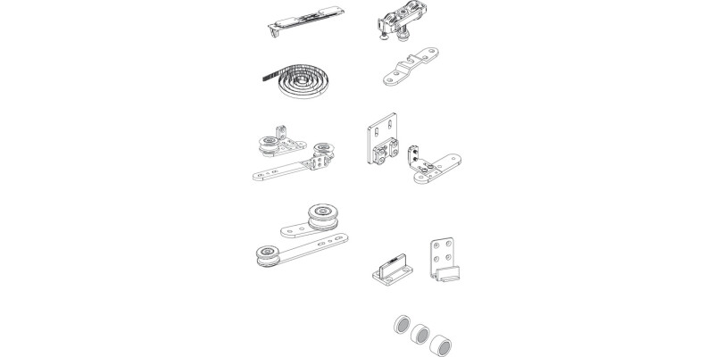 Telescopico Fitting Set 2/3 Doors 80kg
