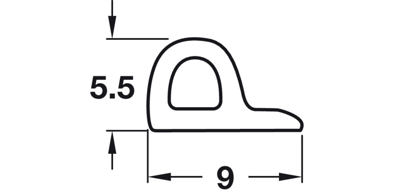 P Strip Seal SA 5.0m Rubber Brown
