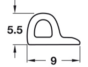 P Strip Seal SA 5.0m Rubber Brown