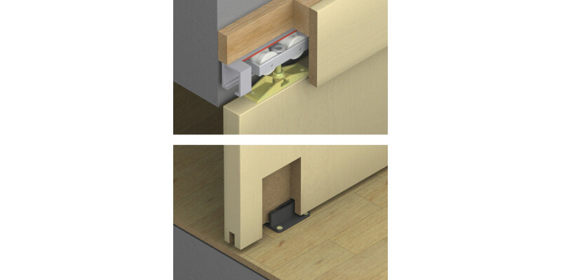 Complete Set, for Sliding Interior Doors, Hawa-Junior 80