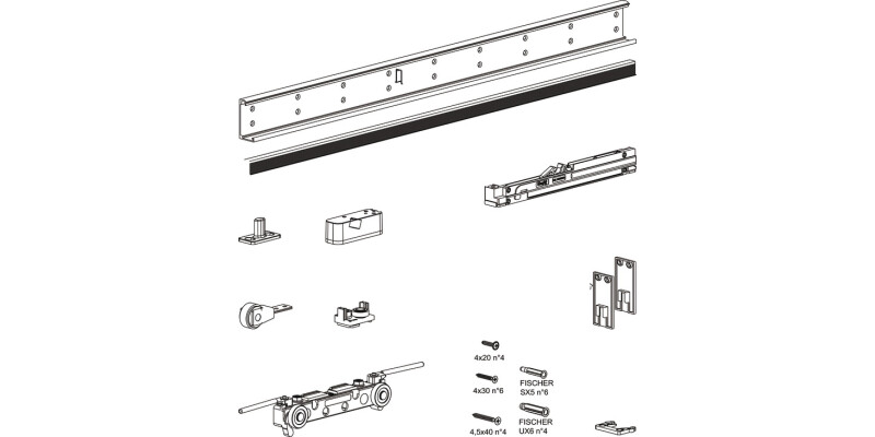 Slido Design 80-M FitSet 1Door 1800mm
